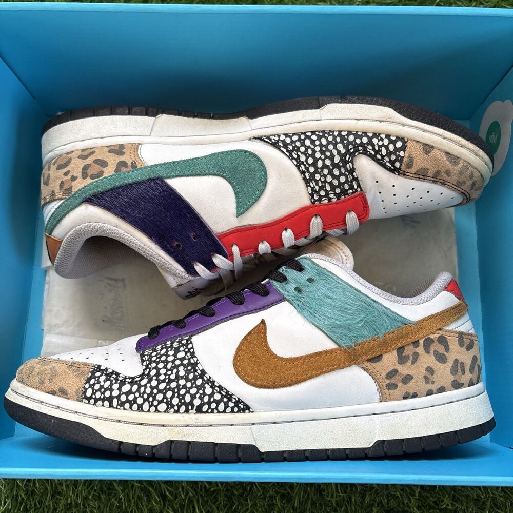 Nike Dunk Low SE DN3866-100 White Leather Lace-Up Sneaker Shoes Women’s Size 10 - Picture 2 of 5